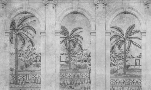 Papier peint Arcades avec palmiers