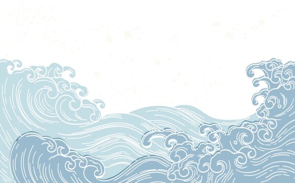 Papier peint Vagues bleues