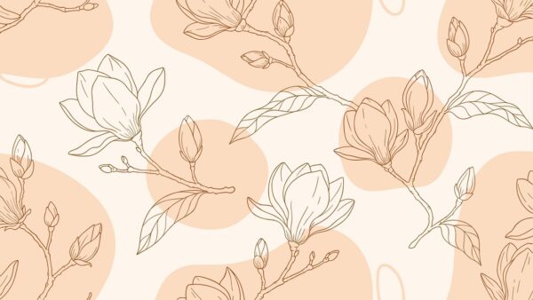 Papier peint Magnolias pêches