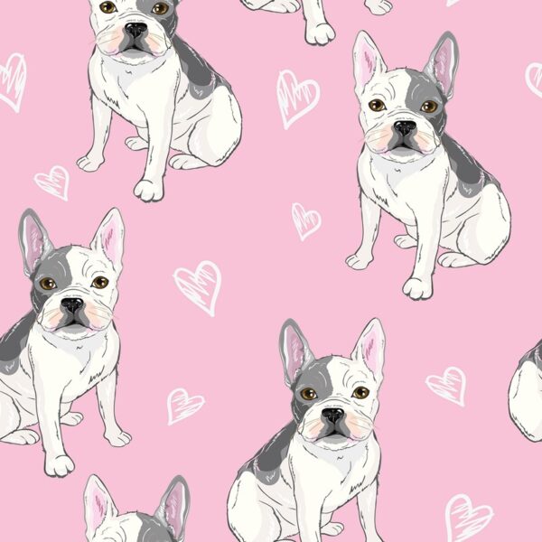Papier peint Bulldog rose