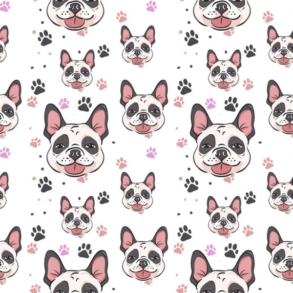 Papier peint Amour de bouledogue