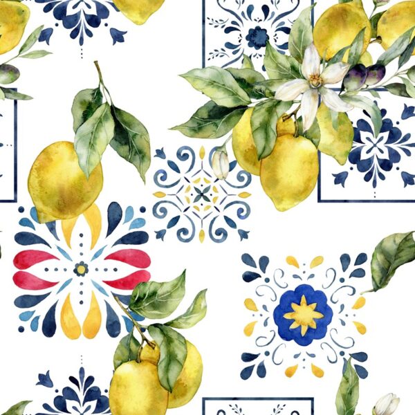 Papier peint Ornement de citron