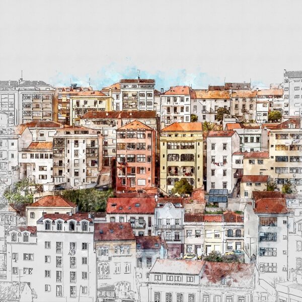 Papier peint Quartier coloré