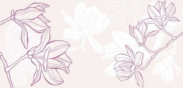 Papier peint Magnolias dans le contour