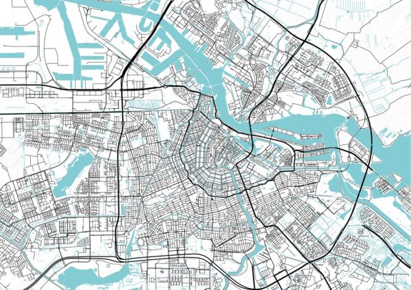 Papier peint Plan de la ville d'Amsterdam