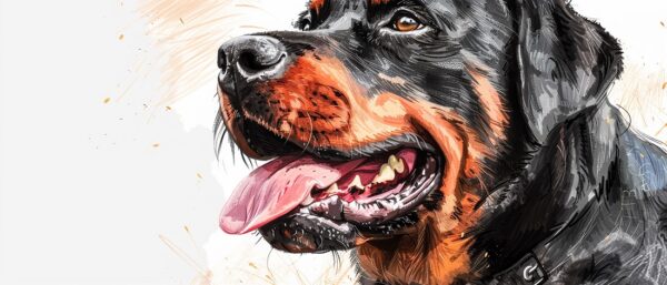 Papier peint Le puissant Rottweiler