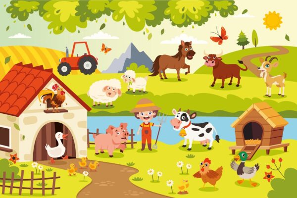 Papier peint Aventure à la ferme