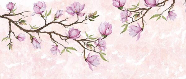Papier peint Branches de magnolia en fleurs