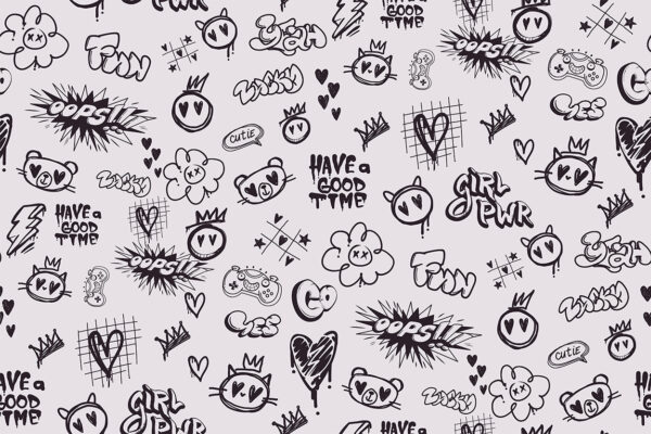 Papier peint Graffitis pour filles Girl Power