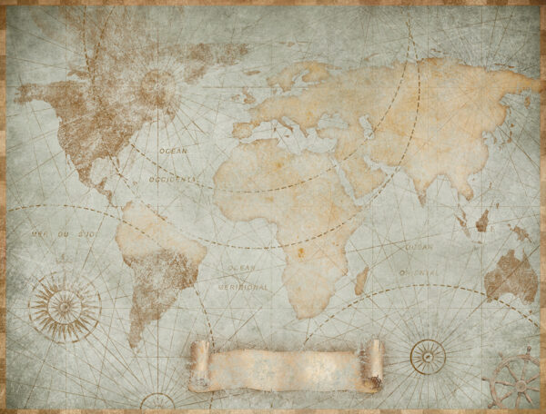 Papier peint Carte du monde rétro