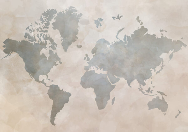 Papier peint Carte du monde beige