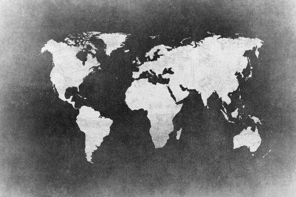 Papier peint Carte du monde noir