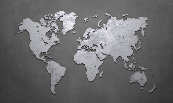 Papier peint Carte du monde métallique