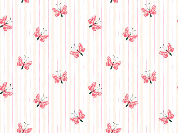 Papier peint Papillons sur des lignes pastel