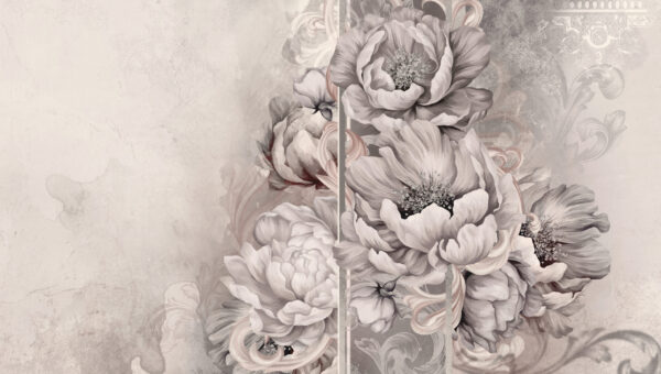 Papier peint Pivoines peintes