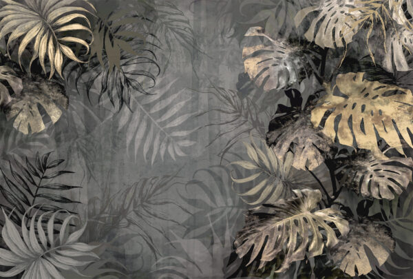 Papier peint Nuit des feuilles tropicales