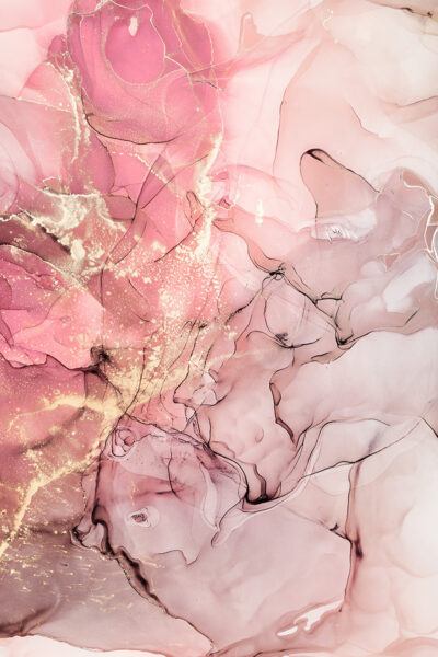 Papier peint Marbre rose avec de l'or