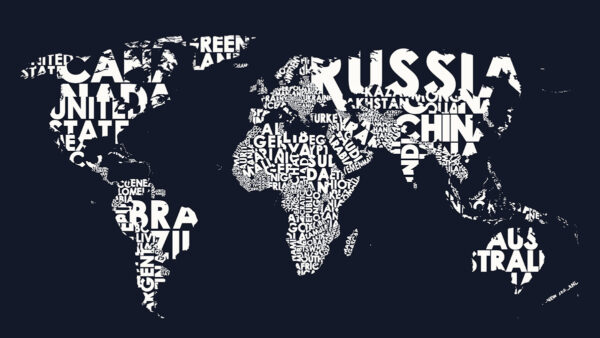 Papier peint Carte du monde typographique