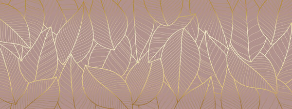 Papier peint Feuilles d'or sur fond poudré