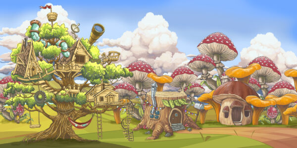 Papier peint Village de conte de fées
