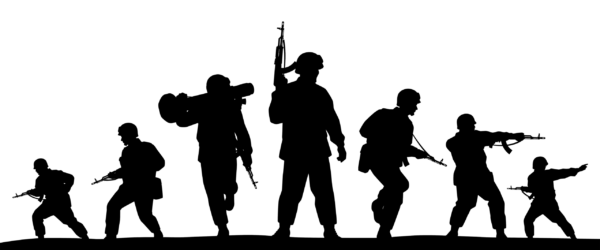 Papier peint Silhouettes de soldats