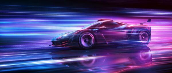 Papier peint Voiture de sport Neon
