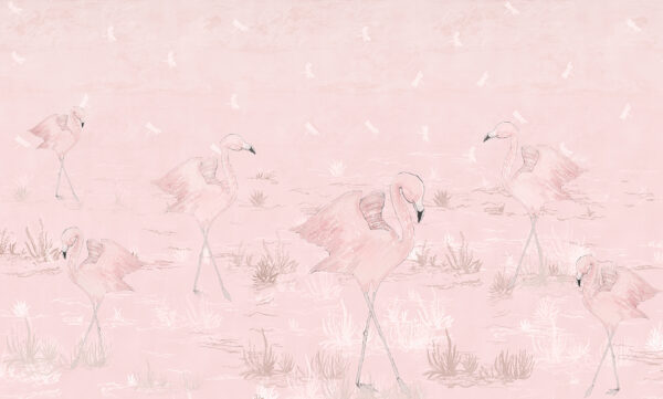 Papier peint Danse du flamant rose