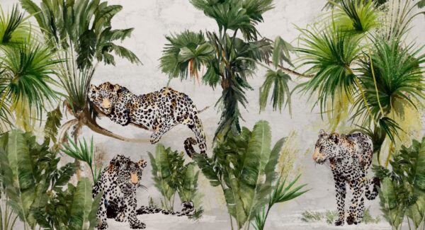 Papier peint Oasis tropicale du léopard