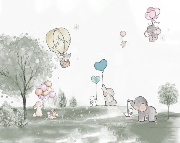 Papier peint Une promenade féerique sous les ballons