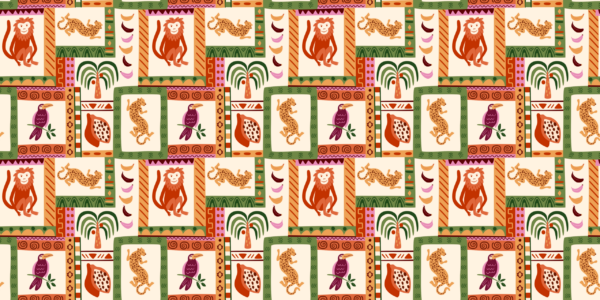 Papier peint Mosaïque exotique de la jungle