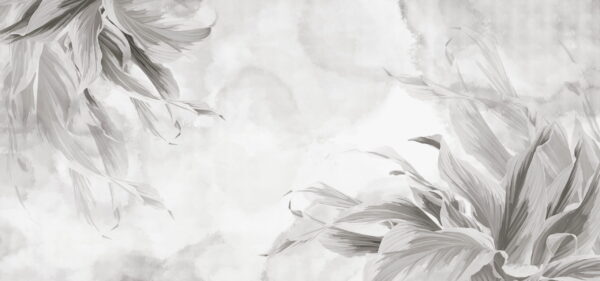 Papier peint La poésie grise des fleurs