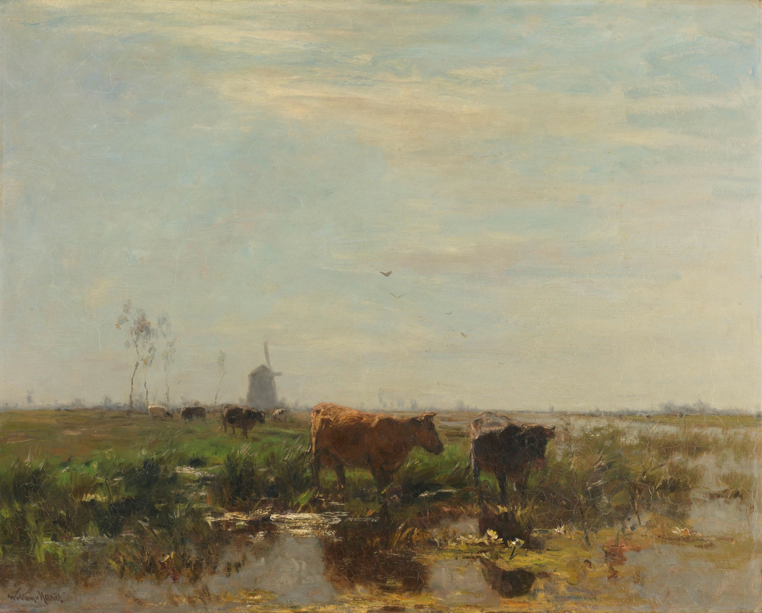 Meadow,With,Cows,By,The,Water,(1895,-,1904),By