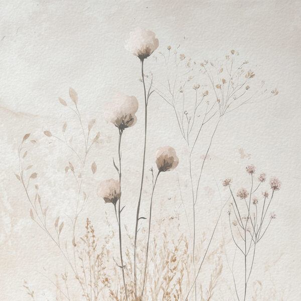 Papier peint Une prairie paisible aux teintes pastel