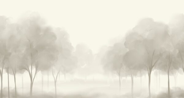 Papier peint Verger paisible et brumeux