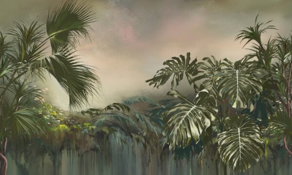 Papier peint Paradis tropical brumeux