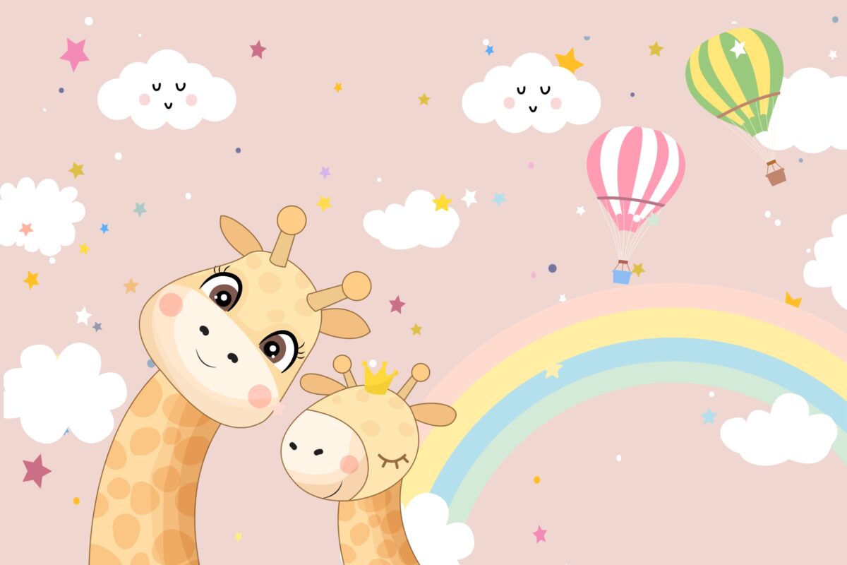 Papier peint Girafes dans les nuages