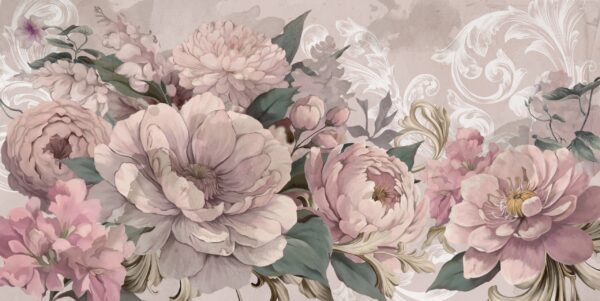 Papier peint Pivoines romantiques