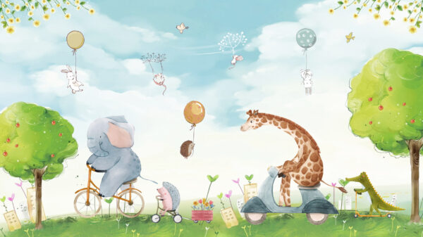 Papier peint Aventures avec les animaux de la forêt