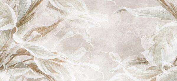 Papier peint Fleurs beiges