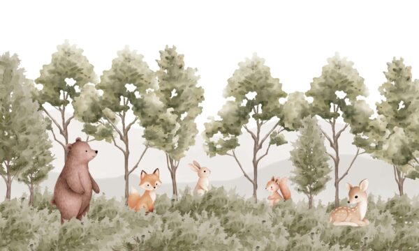 Papier peint Des animaux parmi la verdure