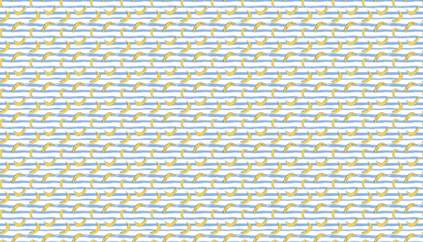Papier peint Rayures de banane